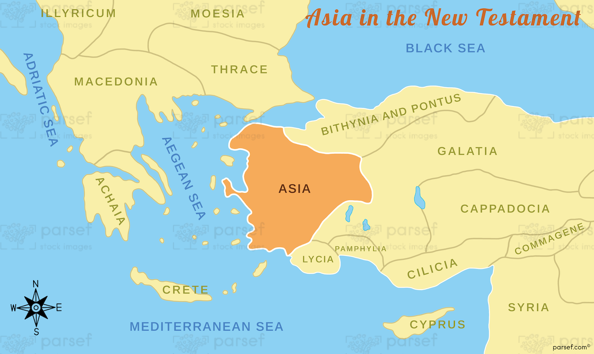 Asia in the New Testament Map bible map