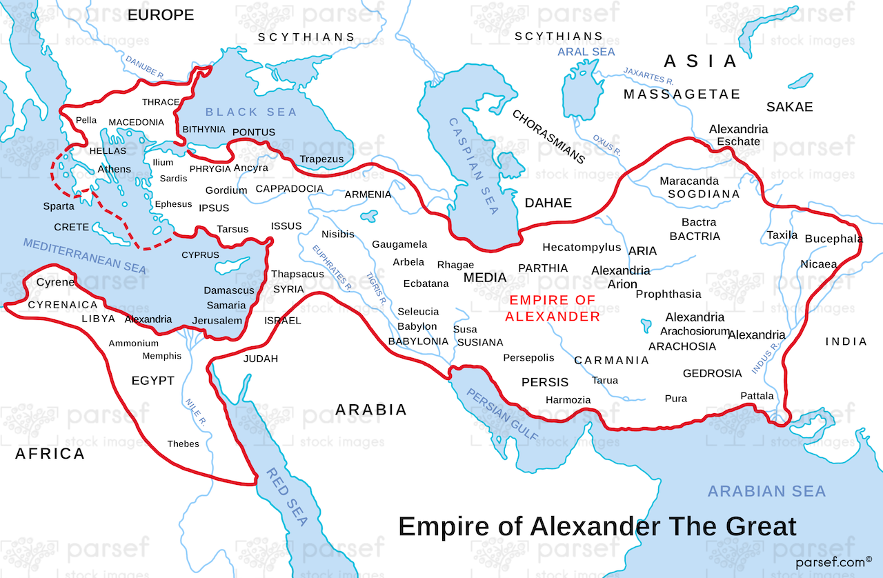 Alexander the Great’s Empire Bible Map | Free Bible Maps