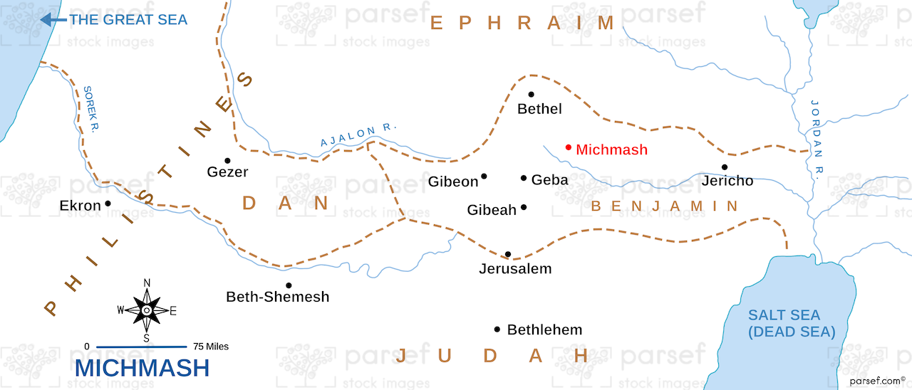 Michmash Map bible map