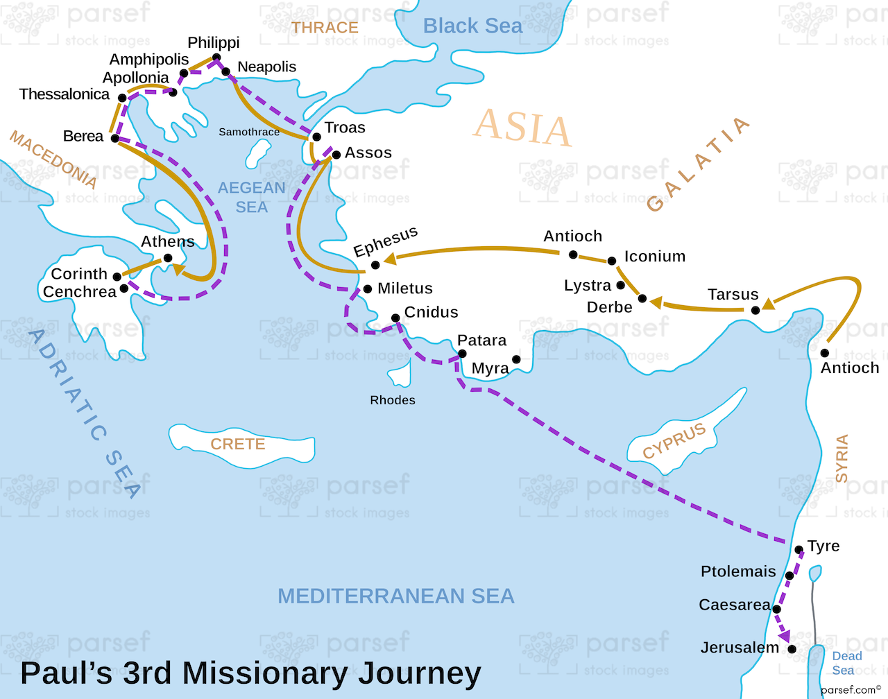 Acts Pauls Third Missionary Journey Bible Map | Free Bible Maps