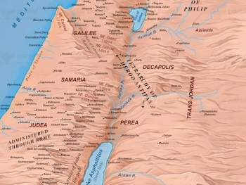 Israel in New Testament Times – 1st Century CE – Topo Color Map – 300Dpi image